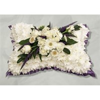 With Sympathy Flowers - Chrysanthemum Based Pillow 18inch